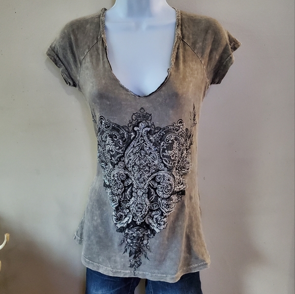 Vocal Mineral Wash French Sleeve Tee - Picture 2 of 10